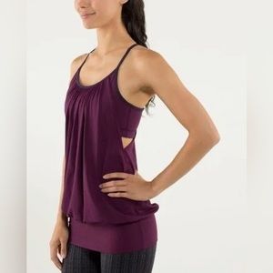 Lululemon Billowy tank with sports bra, Plum, Size 4